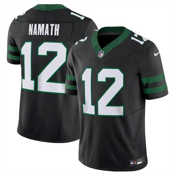 Men & Women & Youth New York Jets #12 Joe Namath Black 2024 F.U.S.E. Vapor Limited Football Stitched Jersey